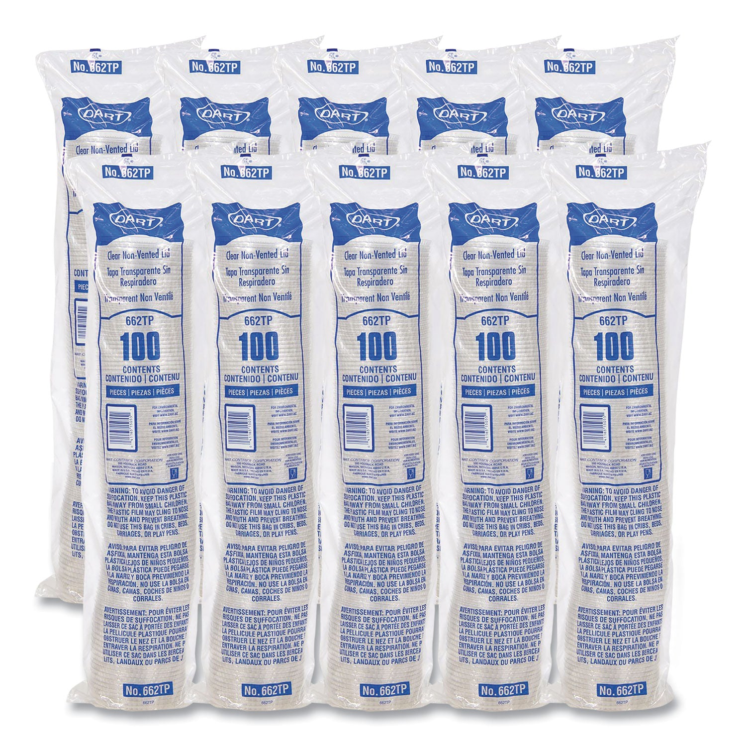 Non-Vented Cup Lids, Fits 9 oz to 22 oz Cups, Clear, 1,000/Carton