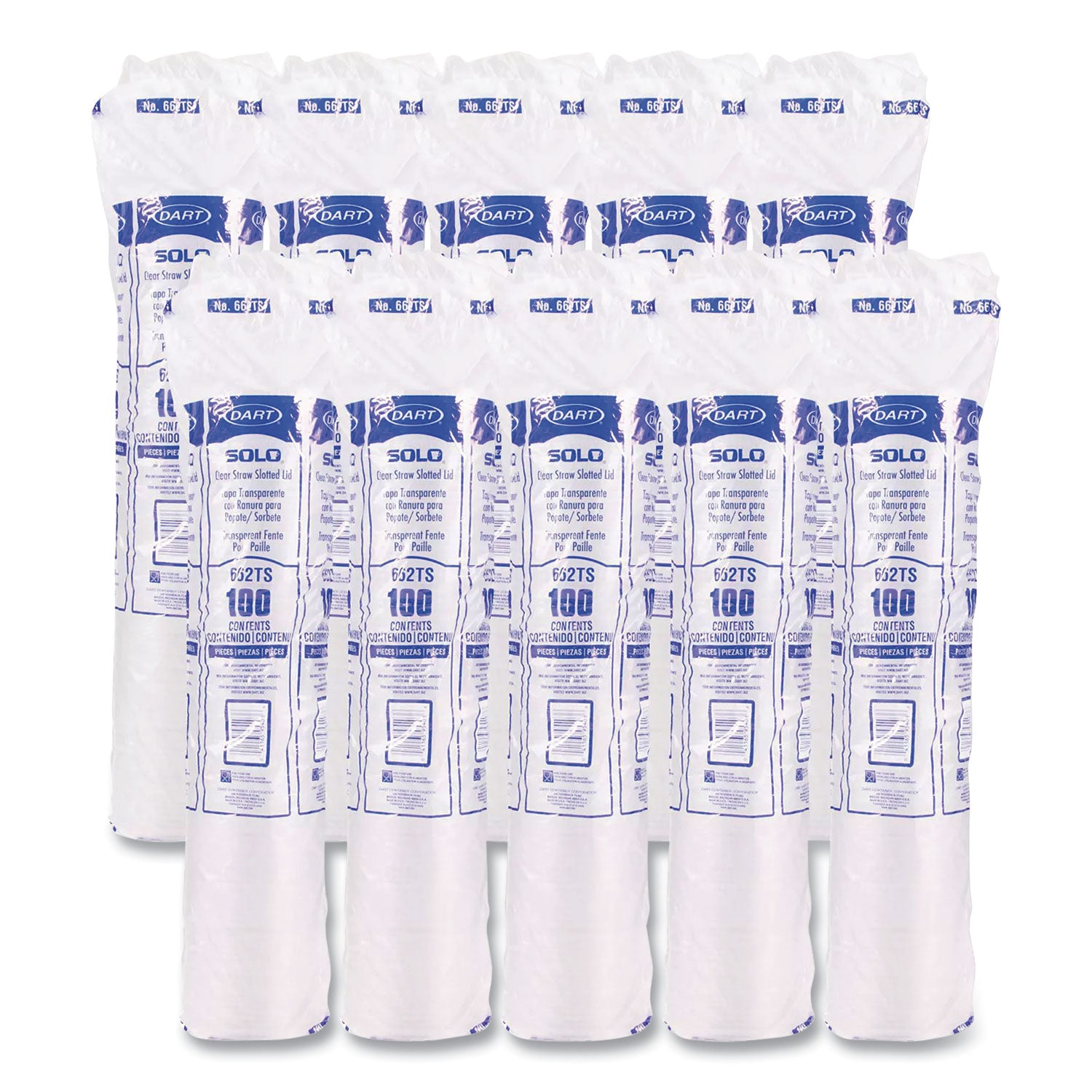 Straw-Slot Cold Cup Lids, Fits 9 oz to 20 oz Cups, Clear, 100/Pack