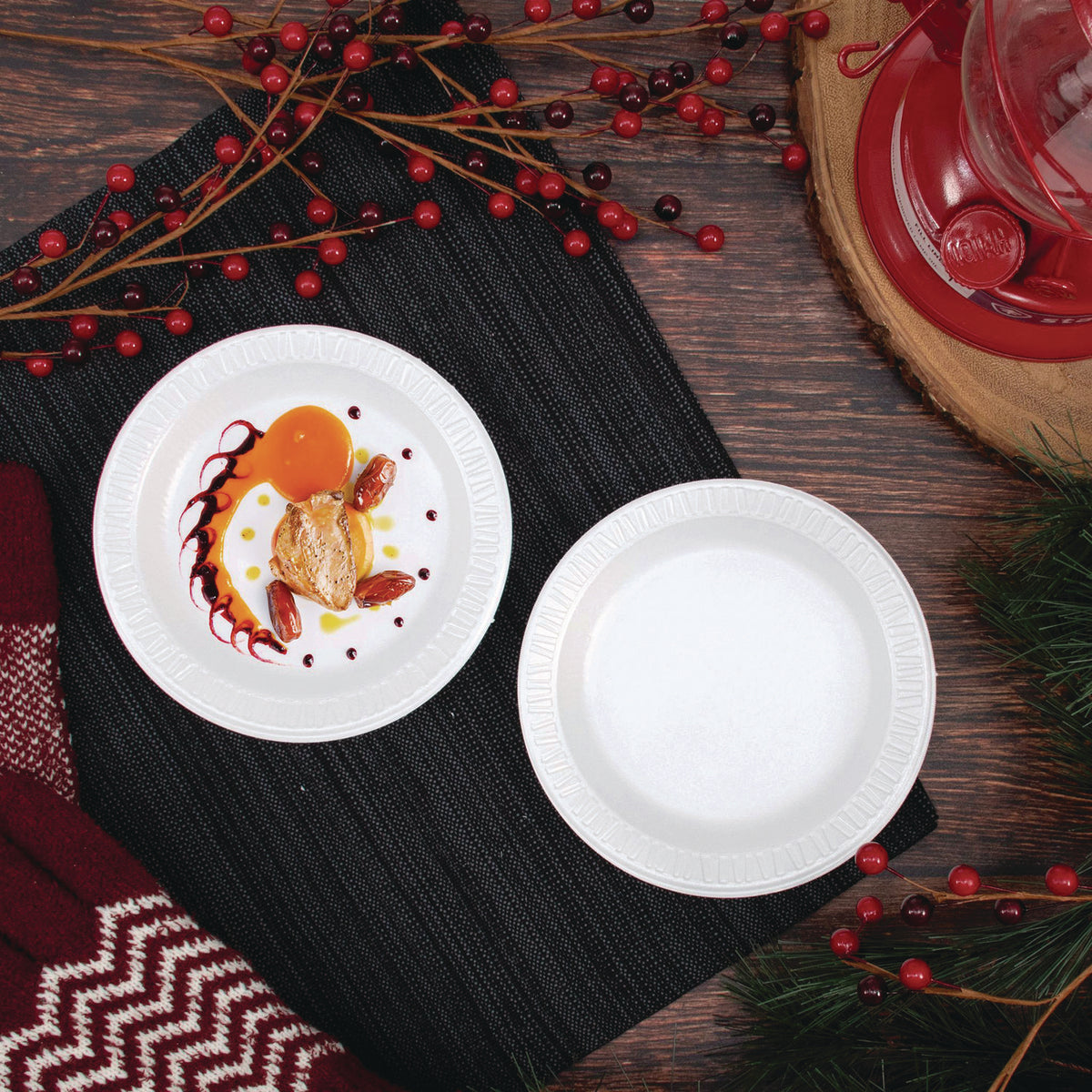 Mediumweight Foam Dinnerware, Plates, 6" dia, White, 125/Pack, Sold as 1 Package