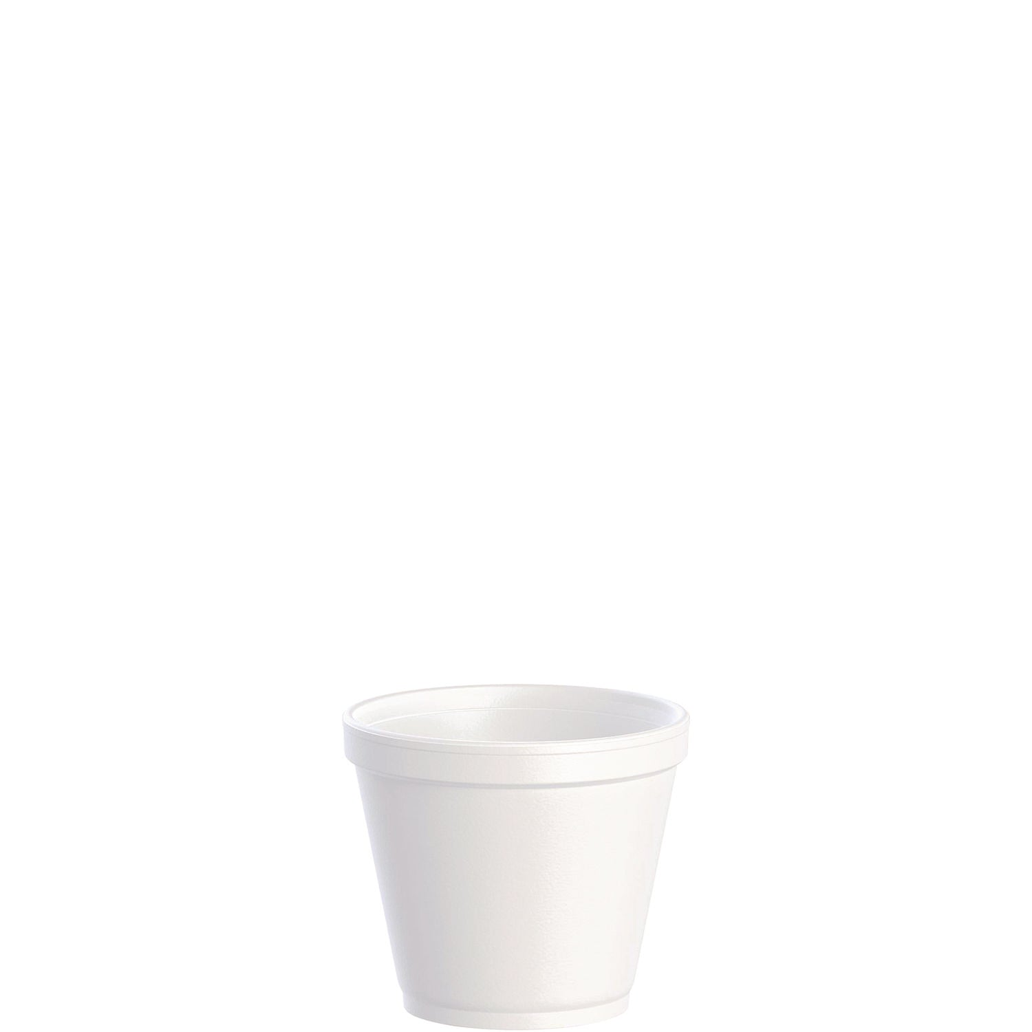 Food Containers, Squat, 8 oz, White, Foam, 1,000/Carton - 