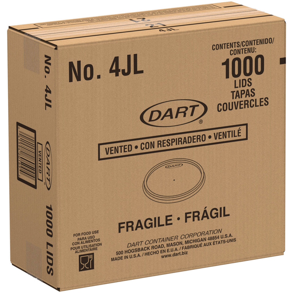 Plastic Lids, Fits 4 oz Cups, Vented, Translucent, 100/Pack, 10 Packs/Carton
