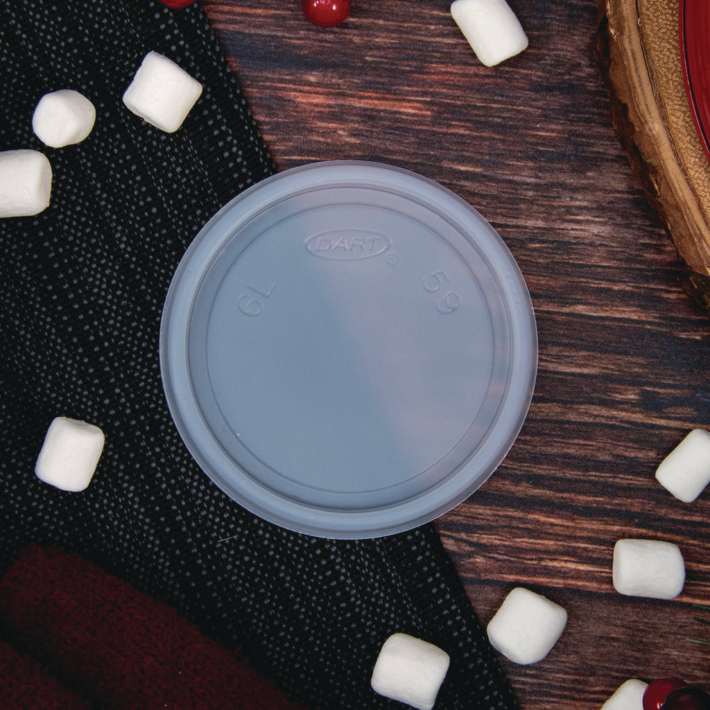 Non-Vented Cup Lids, Fits 6 oz Cups, 2, 3.5, 4 oz Food Containers, Translucent, 1,000/Carton