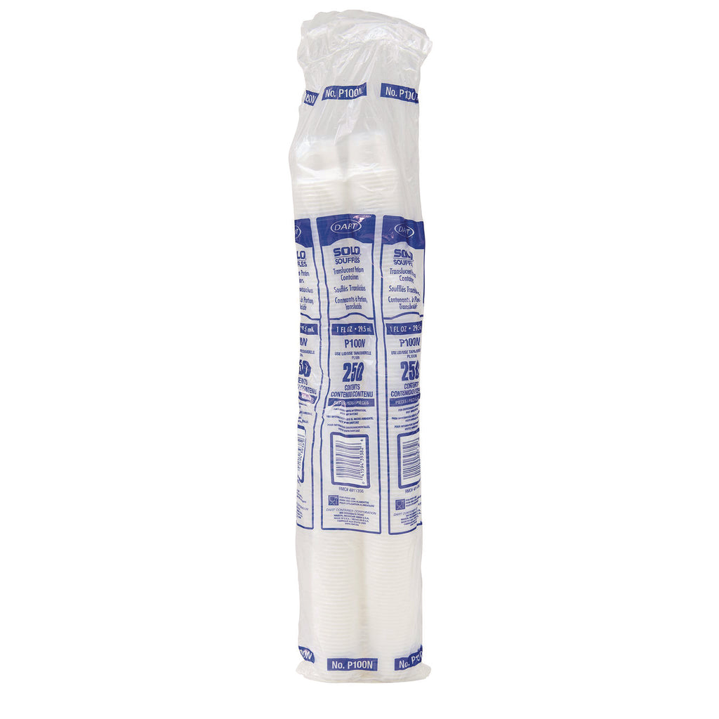 Polystyrene Portion Cups, 1 oz, Translucent, 2,500/Carton