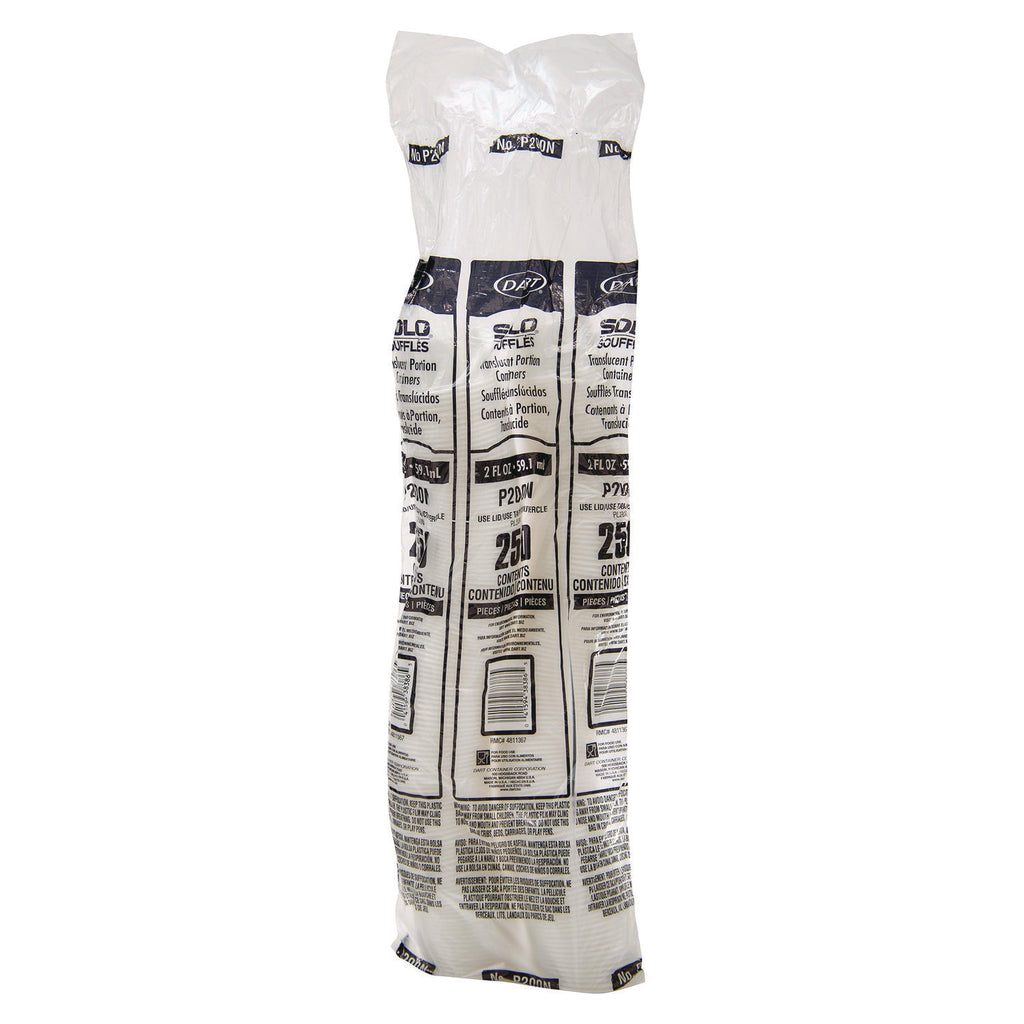 Polystyrene Portion Cups, 2 oz, Translucent, 250/Bag, 10 Bags/Carton