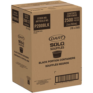 Polystyrene Portion Cups, 2 oz, Black, 250/Bag, 10 Bags/Carton