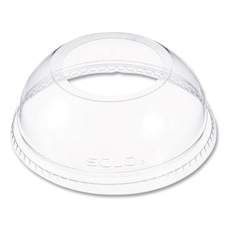 Open-Top Dome Lid, Fits 16 oz to 24 oz Plastic Cups, Clear, 1.9" Dia Hole, 1,000/Carton