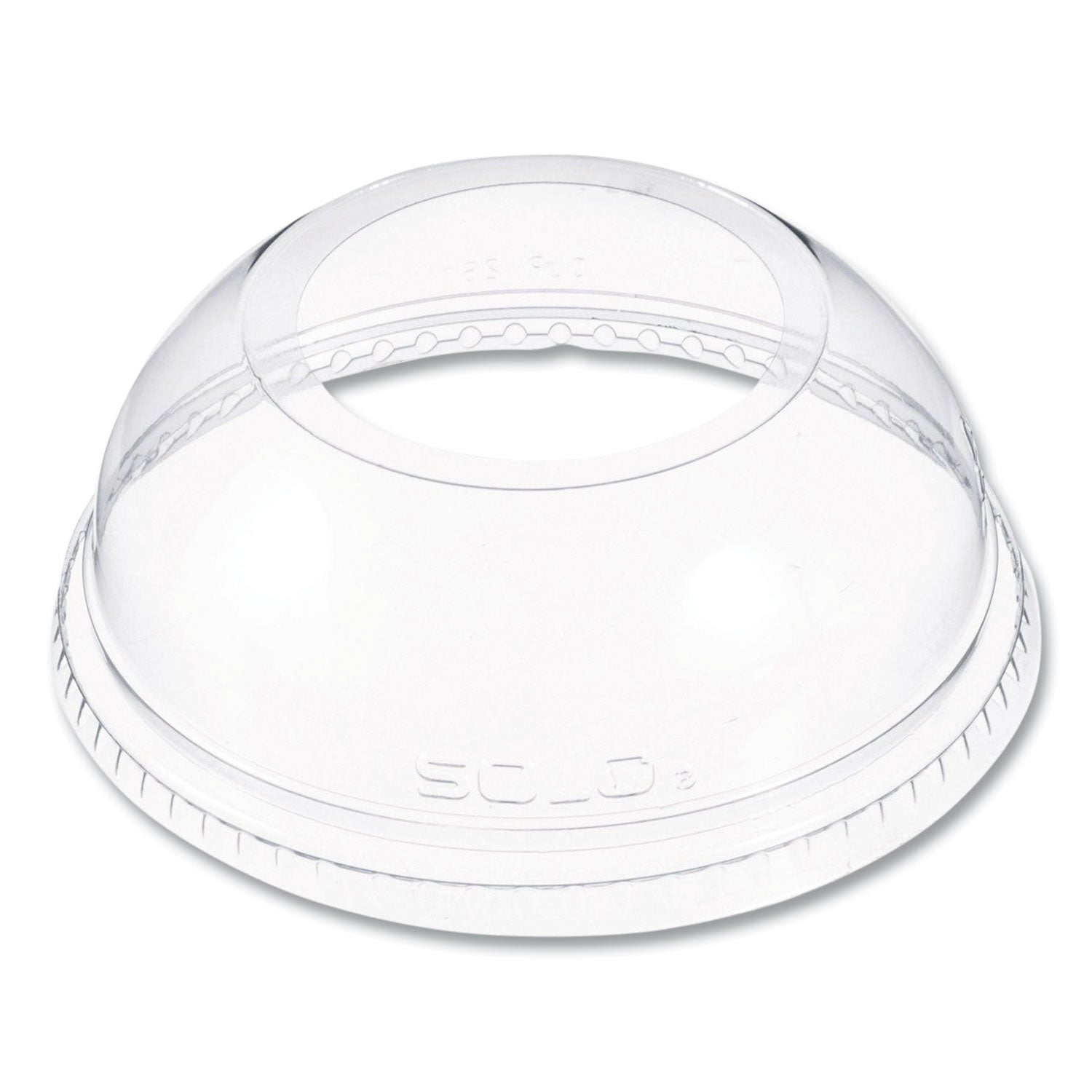 Open-Top Dome Lid, Fits 16 oz to 24 oz Plastic Cups, Clear, 1.9" Dia Hole, 1,000/Carton