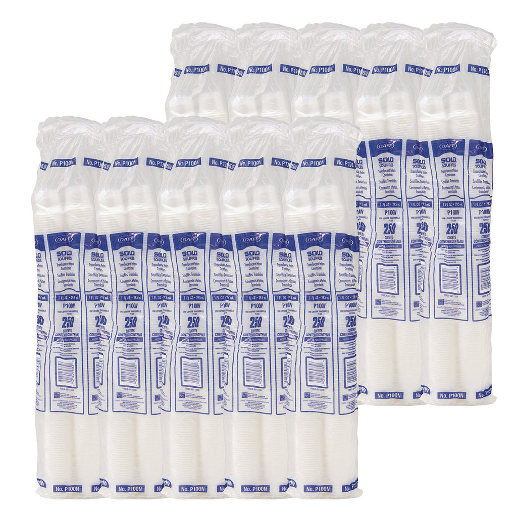 Polystyrene Portion Cups, 1 oz, Translucent, 2,500/Carton