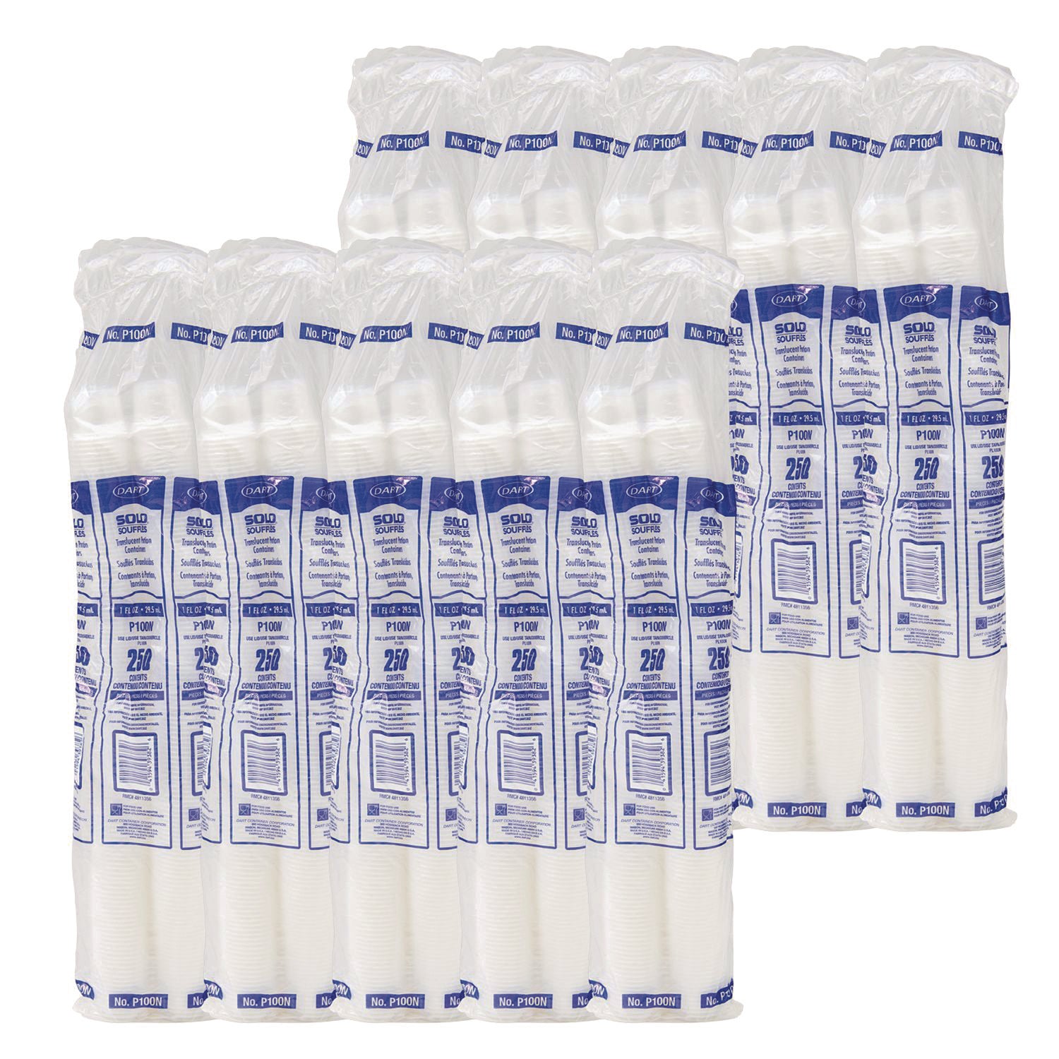 Polystyrene Portion Cups, 1 oz, Translucent, 2,500/Carton