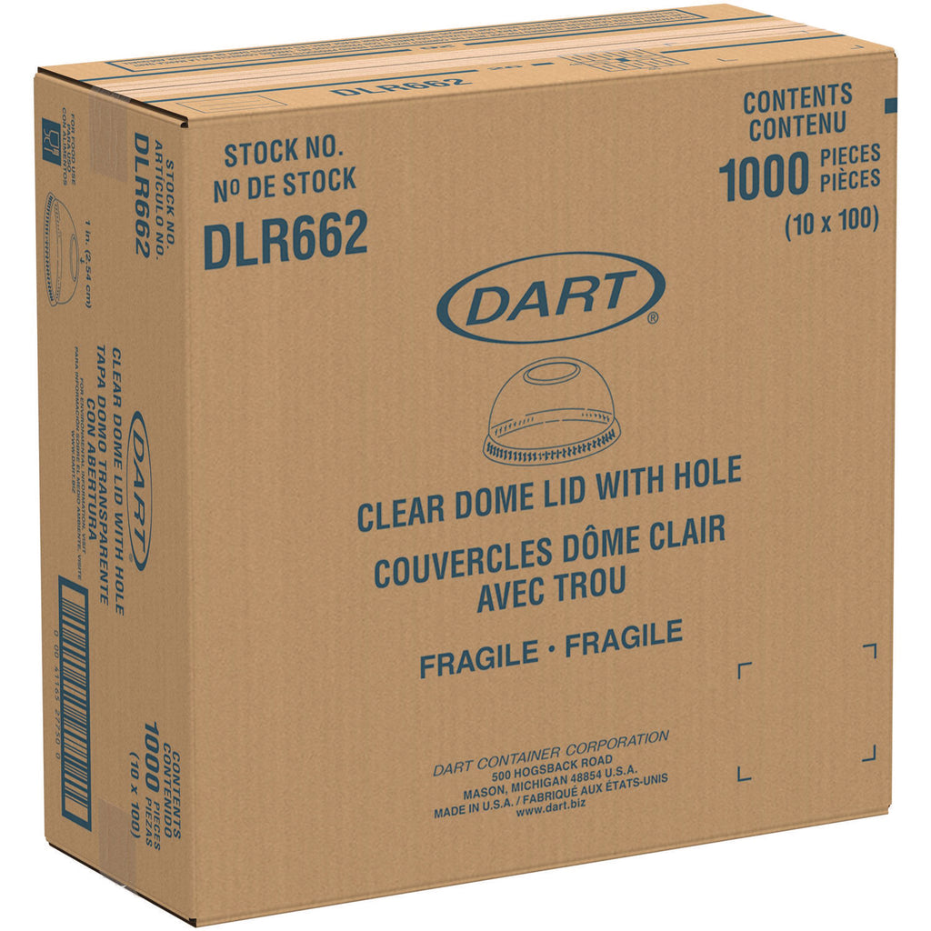 Dome-Top Cold Cup Lids, Fits 16 oz, Clear, 1,000/Carton