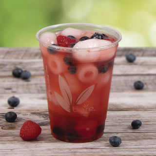 Bare Eco-Forward RPET Cold Cups, ProPlanet Seal, 16 oz to 18 oz, Leaf Design, Clear, 50/Pack, 20 Packs/Carton