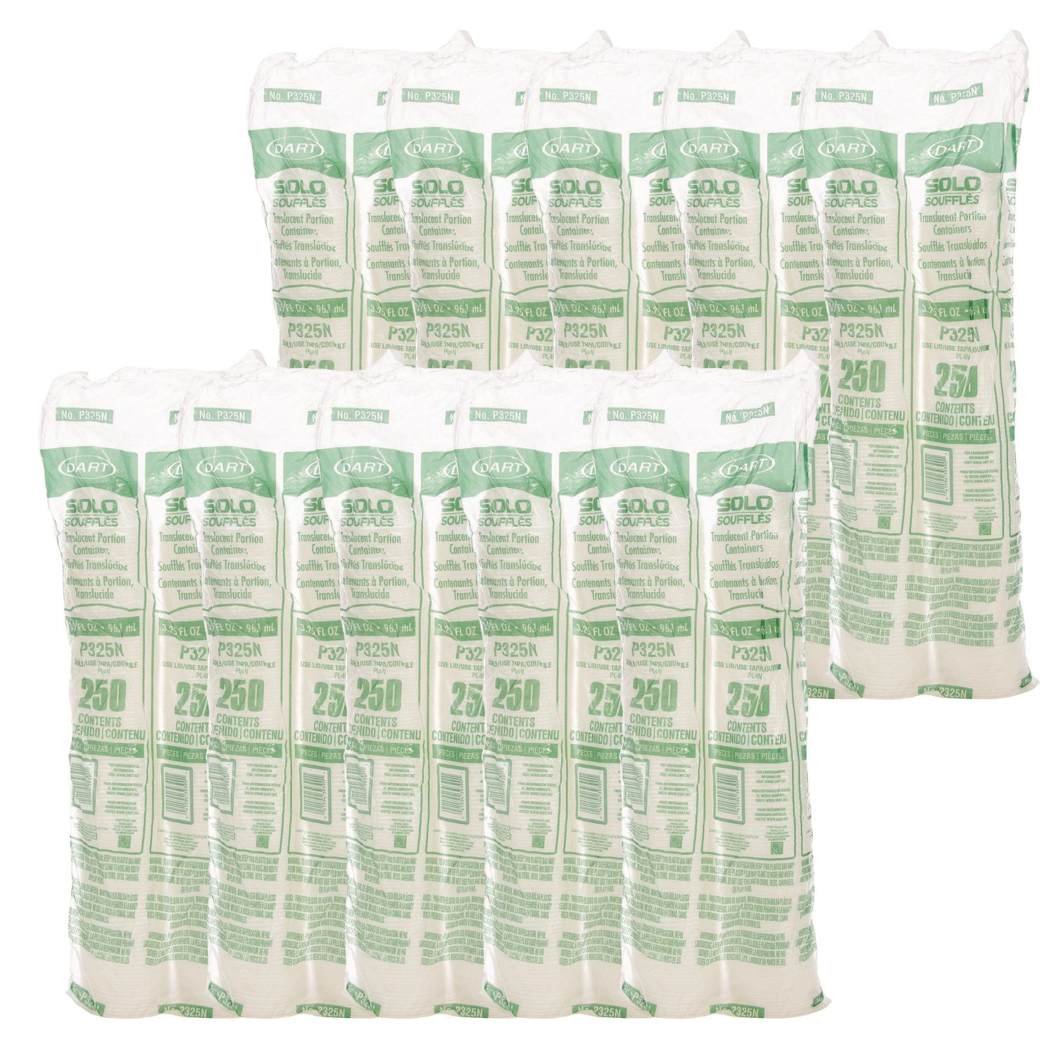 Polystyrene Portion Cups, 3.25 oz, Translucent, 250/Bag, 10 Bags/Carton