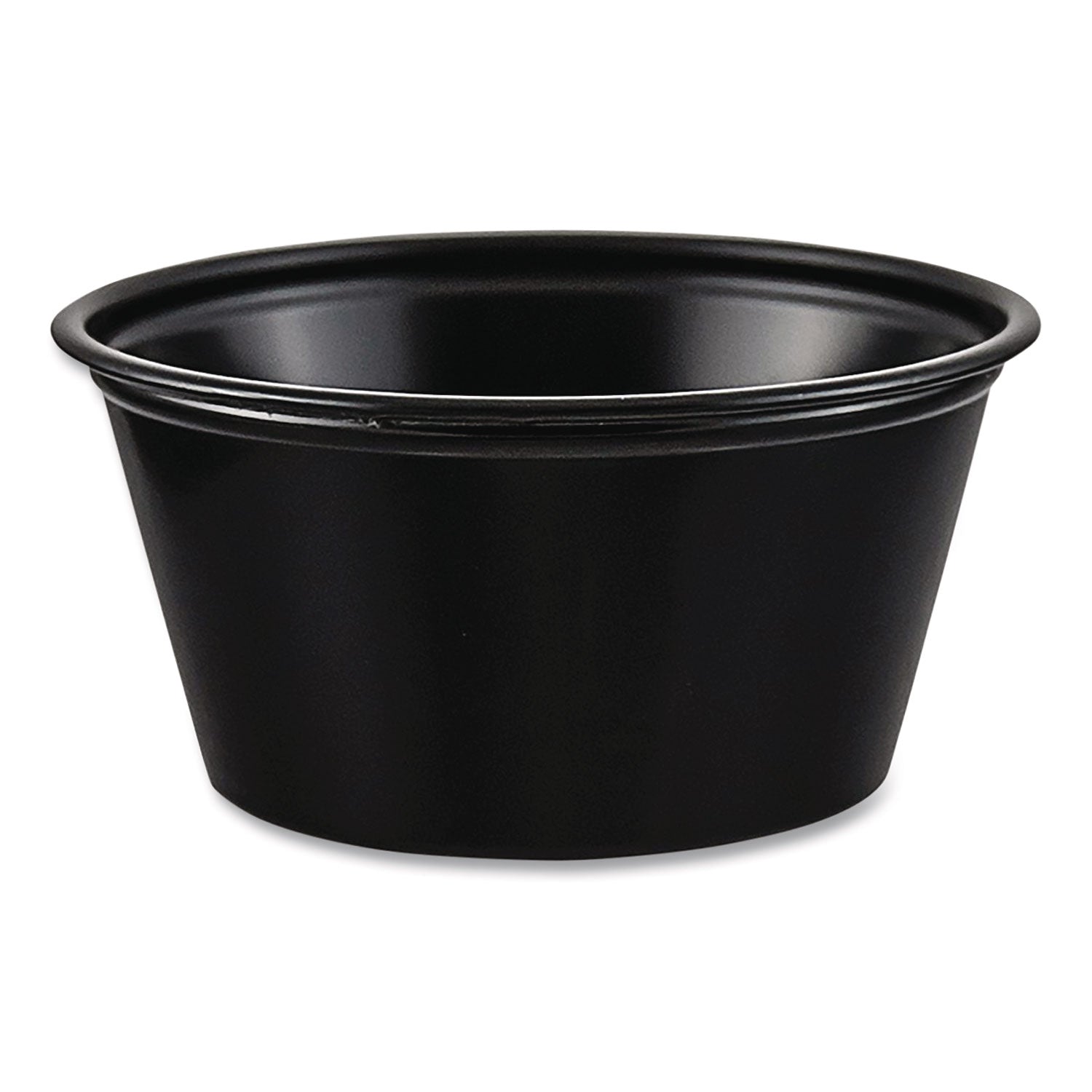 Polystyrene Portion Cups, 2 oz, Black, 250/Bag, 10 Bags/Carton