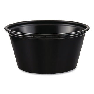Polystyrene Portion Cups, 2 oz, Black, 250/Bag, 10 Bags/Carton