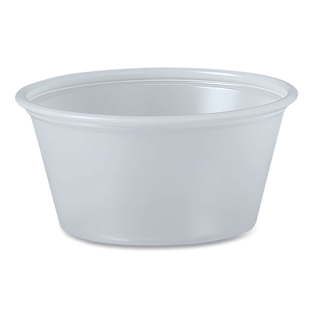 Polystyrene Portion Cups, 2 oz, Translucent, 250/Bag, 10 Bags/Carton