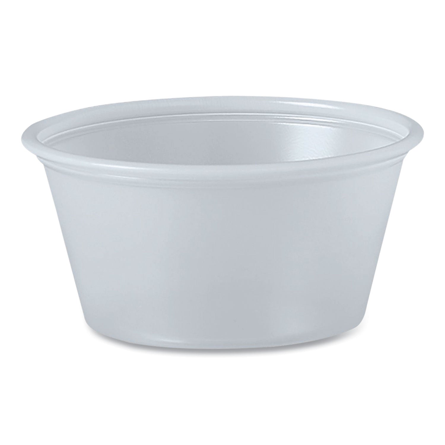 Polystyrene Portion Cups, 2 oz, Translucent, 250/Bag, 10 Bags/Carton