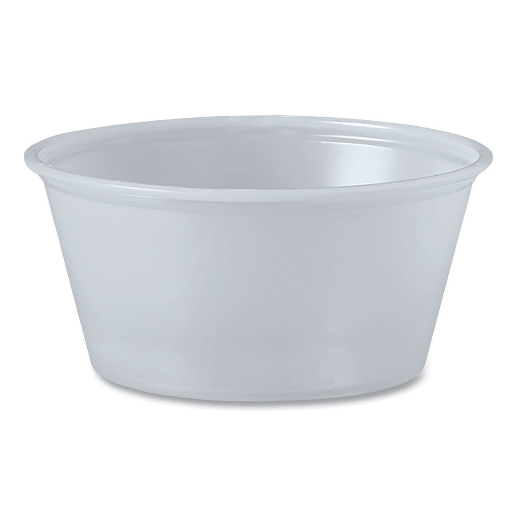 Polystyrene Portion Cups, 3.25 oz, Translucent, 250/Bag, 10 Bags/Carton