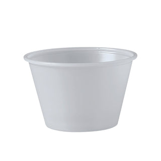 Polystyrene Portion Cups, 4 oz, Translucent, 250/Bag, 10 Bags/Carton