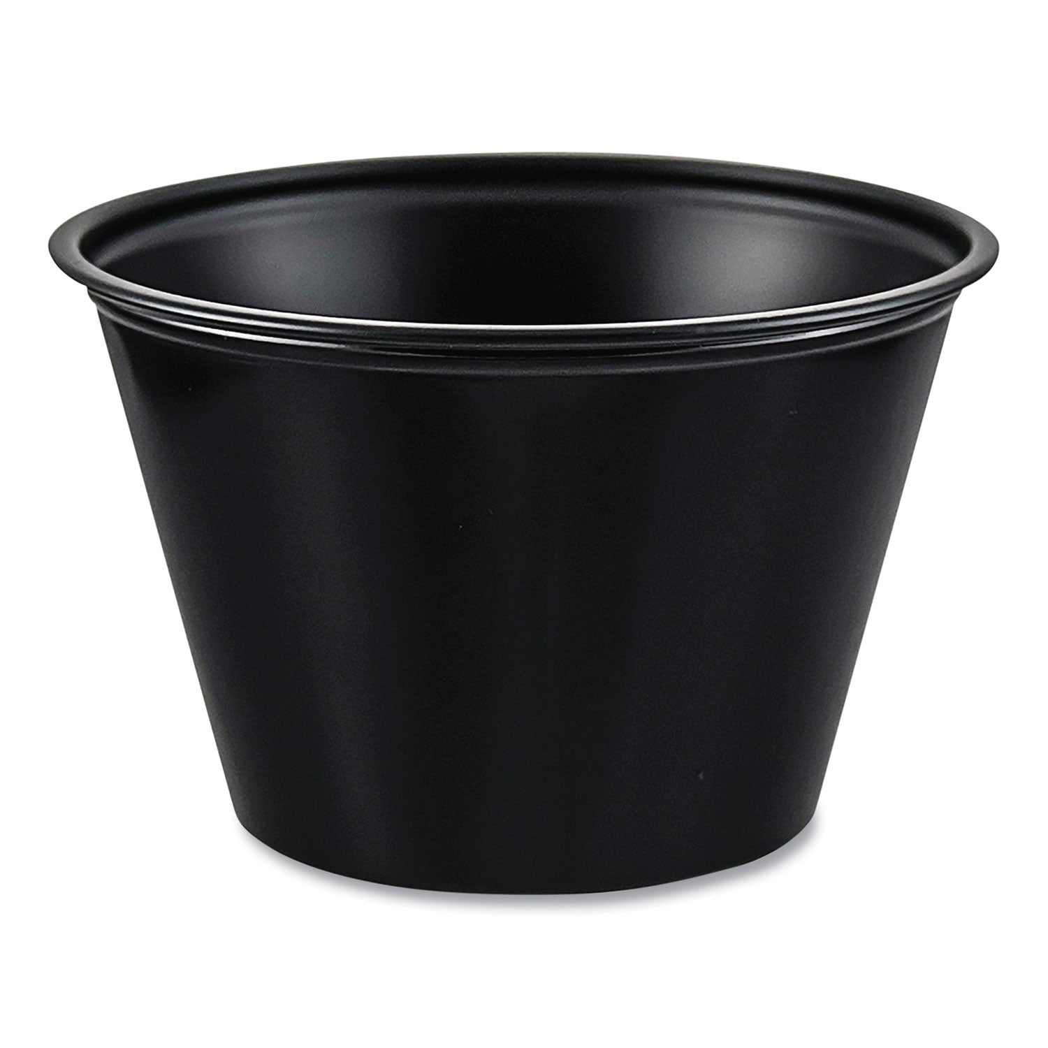 Polystyrene Portion Cups, 4 oz, Black, 250/Bag, 10 Bags/Carton