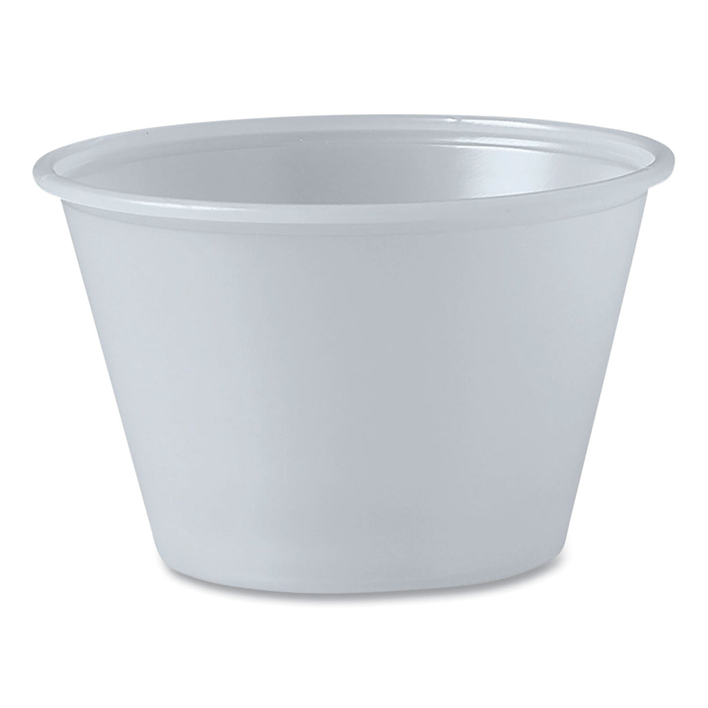 Polystyrene Portion Cups, 4 oz, Translucent, 250/Bag, 10 Bags/Carton