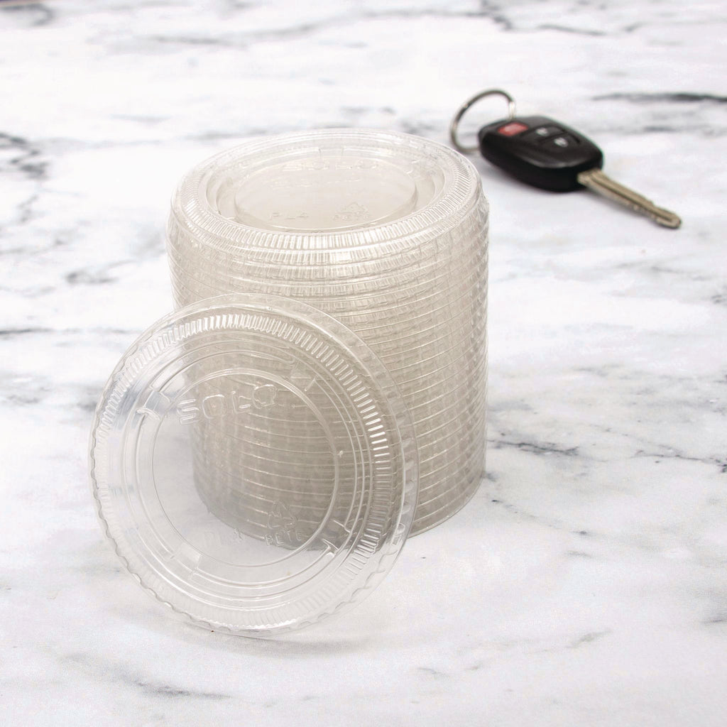 Portion/Souffle Cup Lids, Fits 3.25 oz to 9 oz Cups, Clear, 125/Pack, 20 Packs/Carton