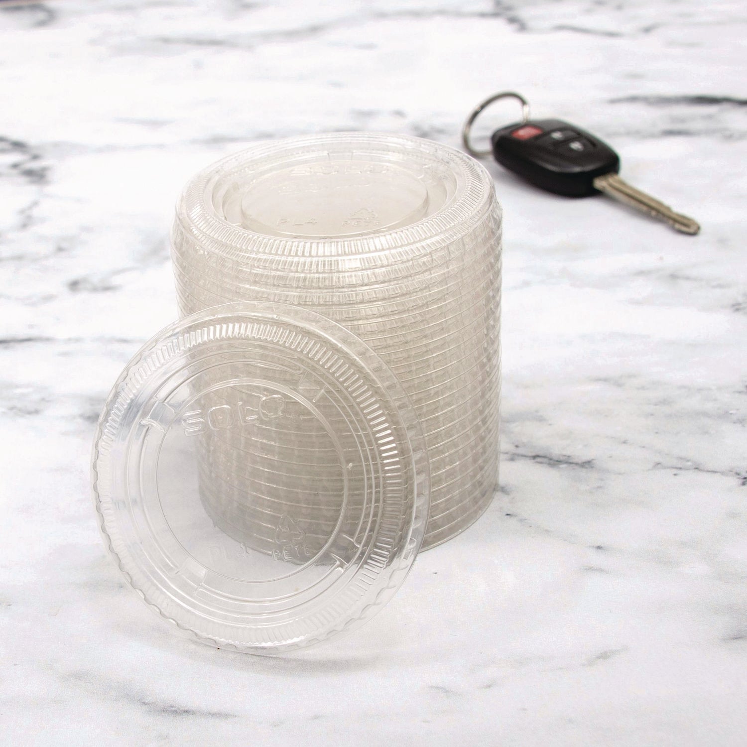 Portion/Souffle Cup Lids, Fits 3.25 oz to 9 oz Cups, Clear, 125/Pack, 20 Packs/Carton