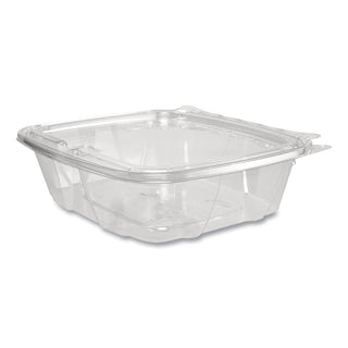 ClearPac SafeSeal rPET Tamper-Resistant Container, ProPlanet Seal, Flat Lid, 24oz, 6.4 x 1.9 x 7.1, Clear, 100/Bag, 2 Bags/CT