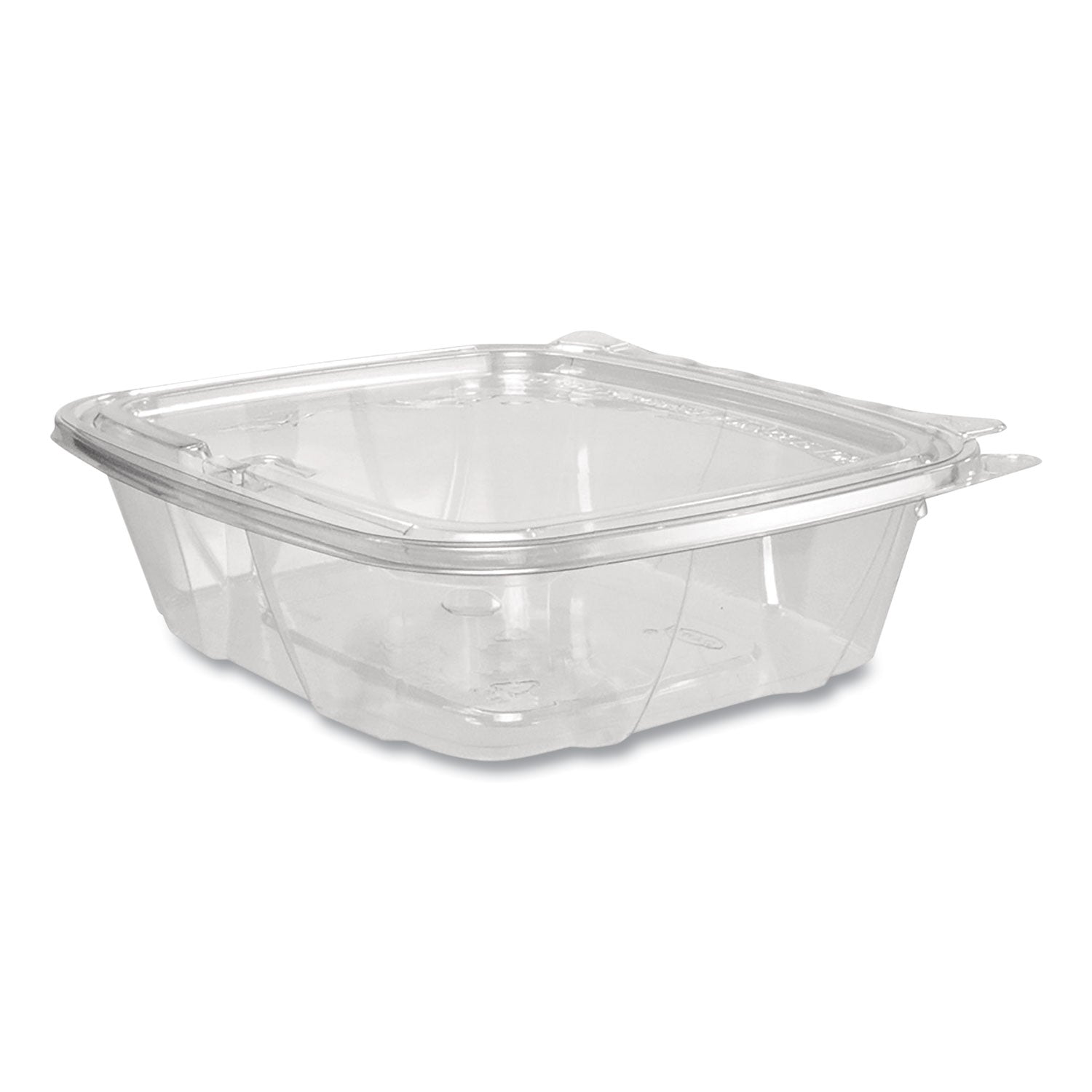 ClearPac SafeSeal rPET Tamper-Resistant Container, ProPlanet Seal, Flat Lid, 24oz, 6.4 x 1.9 x 7.1, Clear, 100/Bag, 2 Bags/CT