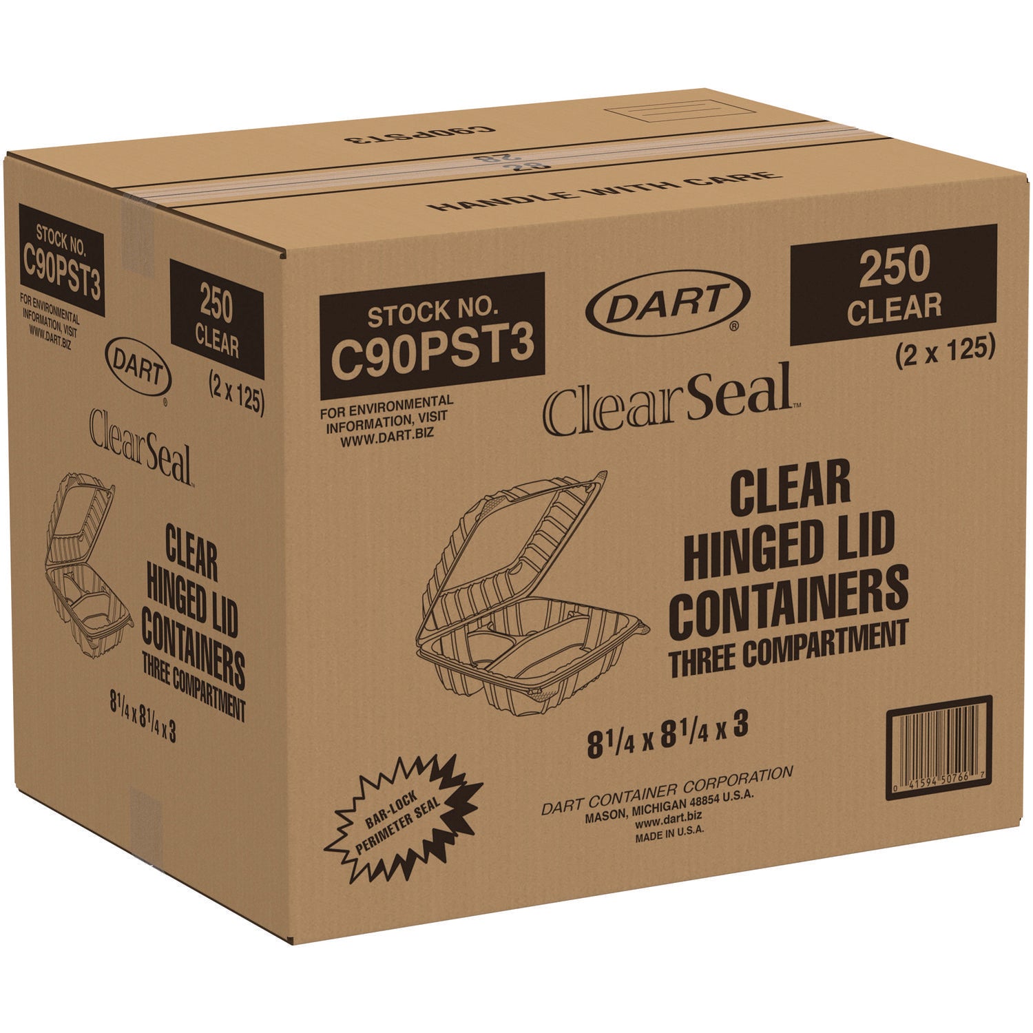 clearseal-hinged-lid-plastic-containers-825-x-825-x-3-clear-plastic-125-pack-2-packs-carton_dccc90pst3 - 4