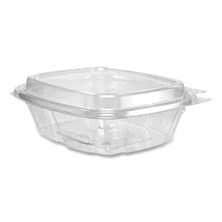 ClearPac SafeSeal Tamper-Resistant/Evident Containers, Domed Lid, 8 oz, 4.9 x 1.9 x 5.5, Clear, Plastic, 100/Bag, 2 Bags/CT