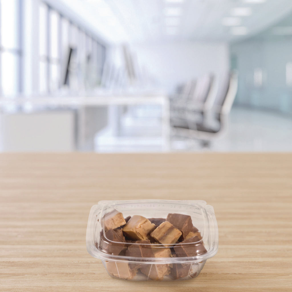 ClearPac SafeSeal Tamper-Resistant/Evident Containers, Domed Lid, 8 oz, 4.9 x 1.9 x 5.5, Clear, Plastic, 100/Bag, 2 Bags/CT