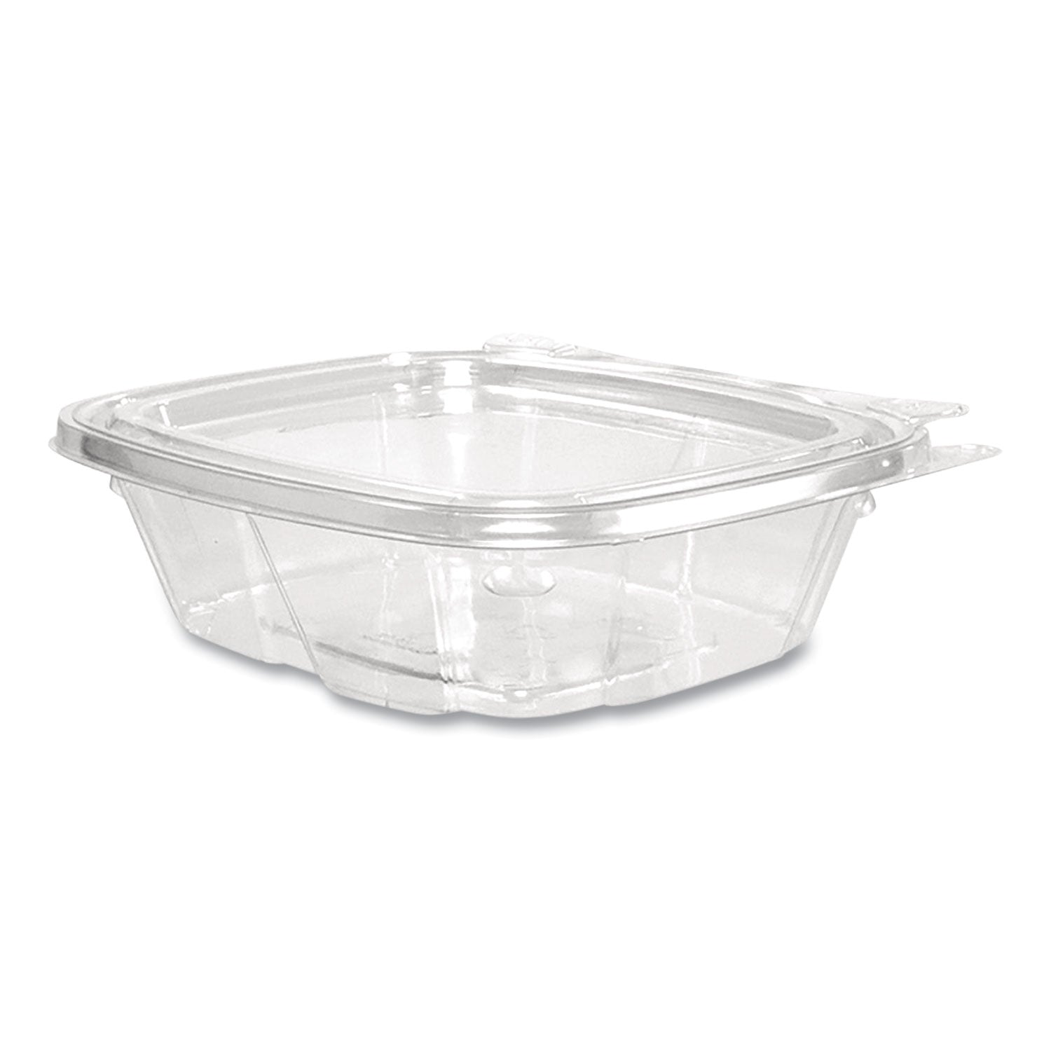 ClearPac SafeSeal Tamper-Resistant/Evident Containers, Flat Lid, 8 oz, 4.9 x 1.4 x 5.5, Clear, Plastic, 100/Bag, 2 Bags/CT