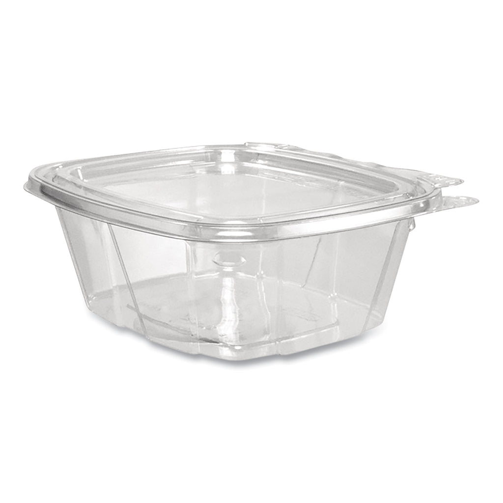 ClearPac SafeSeal Tamper-Resistant/Evident Containers, Flat Lid, 16 oz, 4.9 x 2.5 x 5.5, Clear, Plastic, 100/Bag, 2 Bags/CT