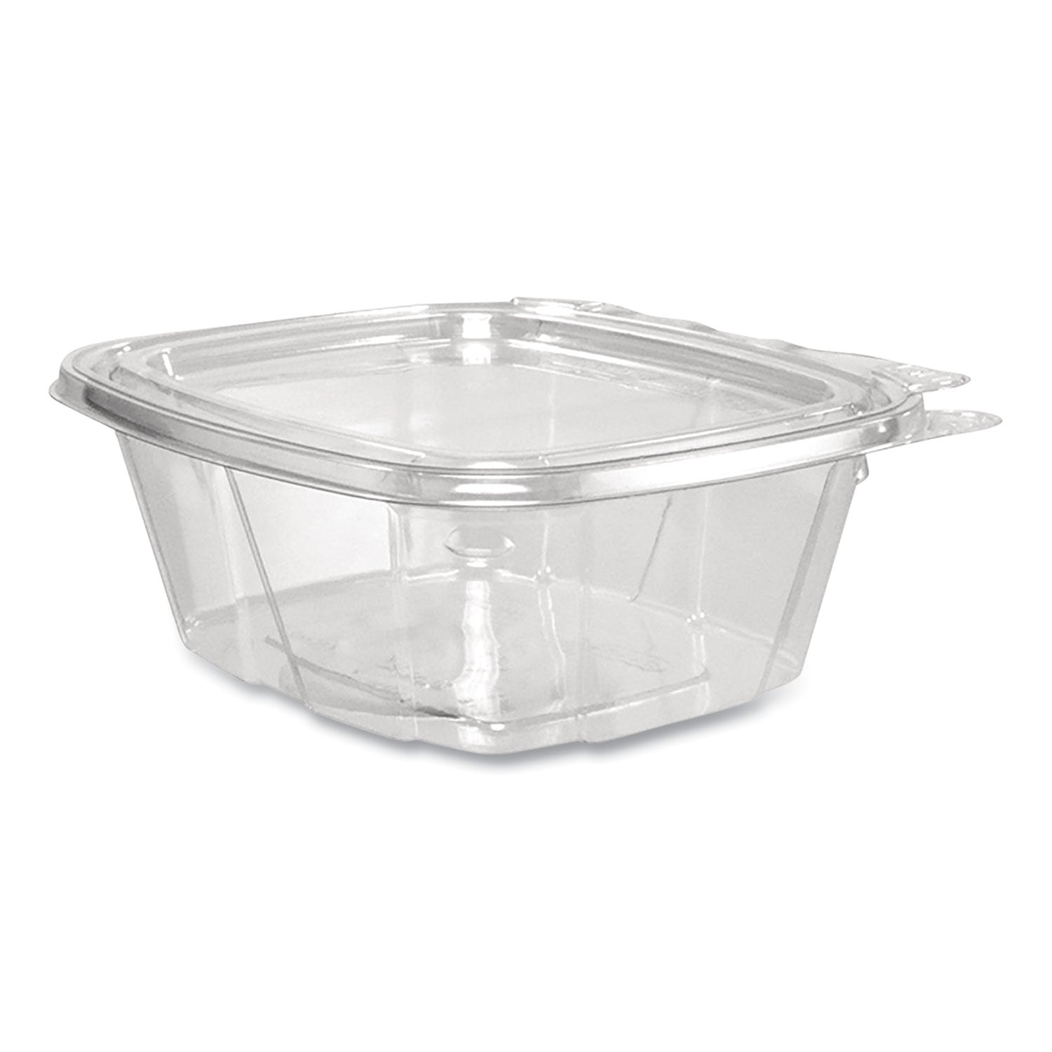 ClearPac SafeSeal Tamper-Resistant/Evident Containers, Flat Lid, 16 oz, 4.9 x 2.5 x 5.5, Clear, Plastic, 100/Bag, 2 Bags/CT