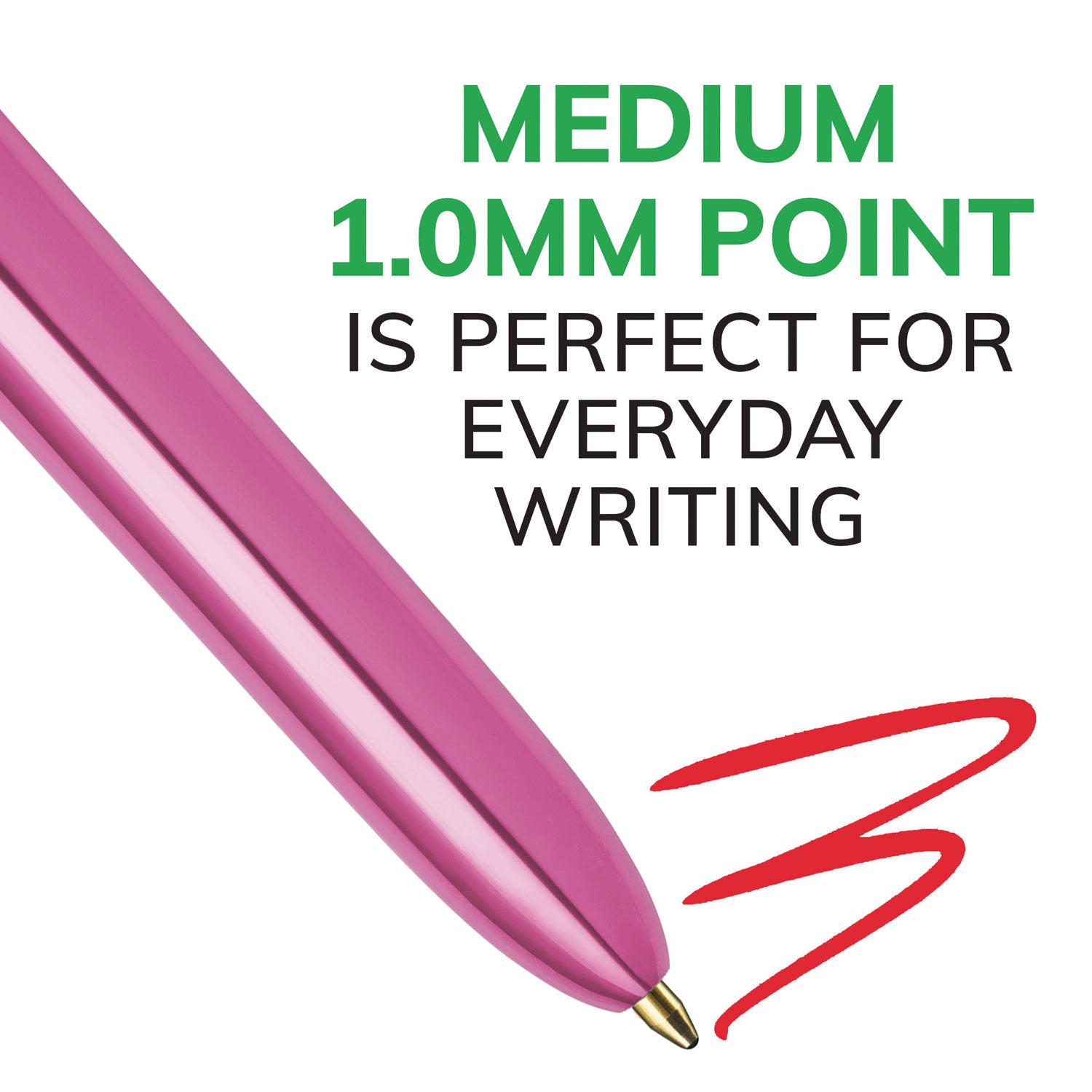 4-Color Multi-Function Ballpoint Pen, Retractable, Medium 1 mm, Black/Blue/Green/Red Ink, Randomly Assorted Barrel Colors - 