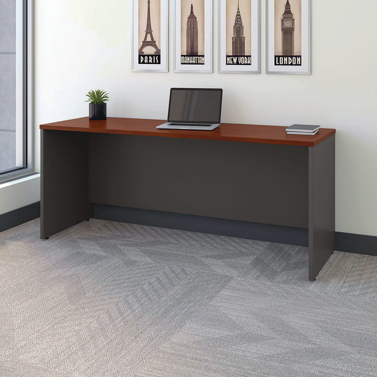 Series C Collection 72W Credenza Shell, 71.13w x 23.38d x 29.88h, Hansen Cherry
