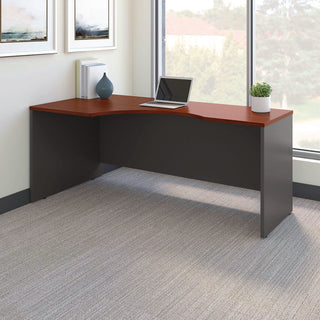 Series C Collection Left Corner Desk Module, 71.13" x 35.5" x 29.88", Hansen Cherry/Graphite Gray - 