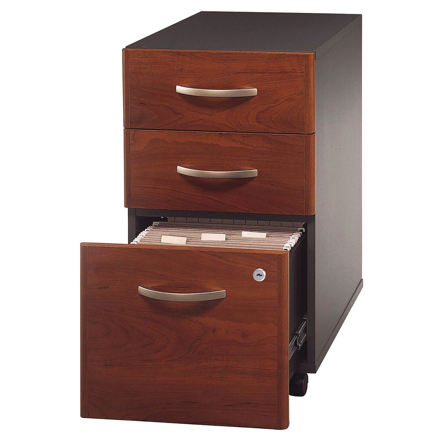 Series C Mobile Pedestal File, Left/Right, 3-Drawers: Box/Box/File, Legal/Letter/A4/A5, Cherry/Gray, 15.75" x 20.25" x 27.88 - 