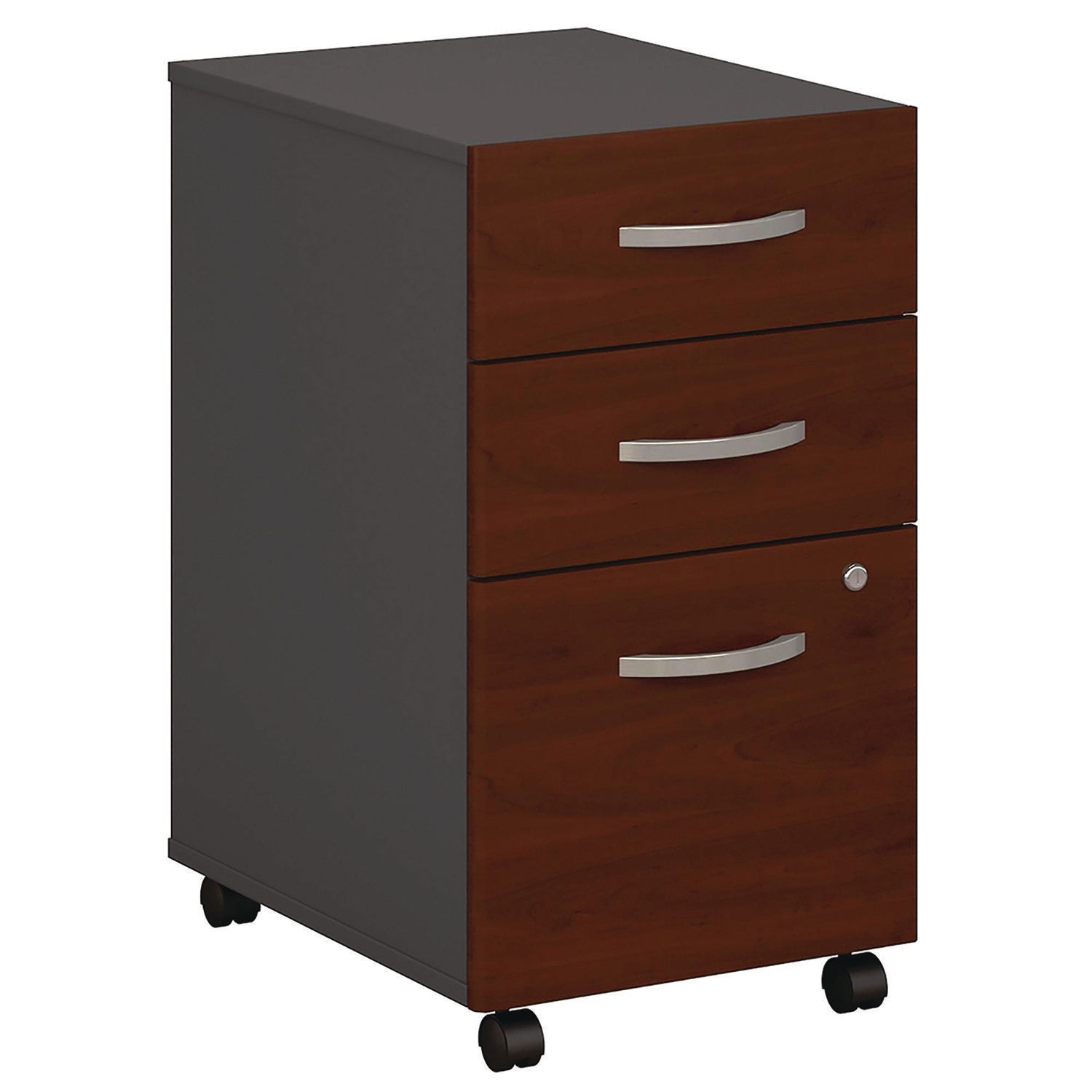 Series C Mobile Pedestal File, Left/Right, 3-Drawers: Box/Box/File, Legal/Letter/A4/A5, Cherry/Gray, 15.75" x 20.25" x 27.88 - 