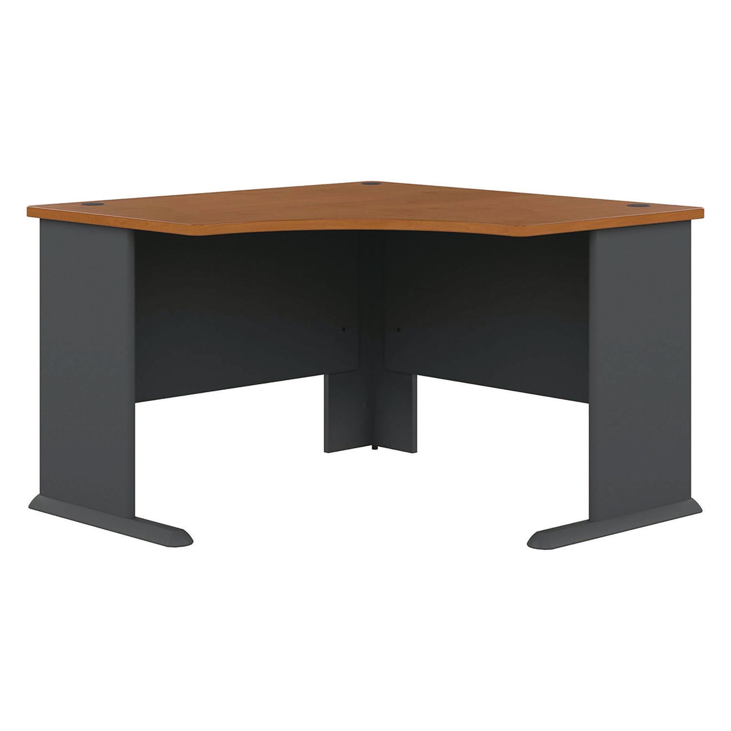 Bush - Series A Corner Desk, 47-1/4w x 47-1/4d x 29-7/8h, Natural Cherry/Slate Gray, Sold as 1 EA - 1