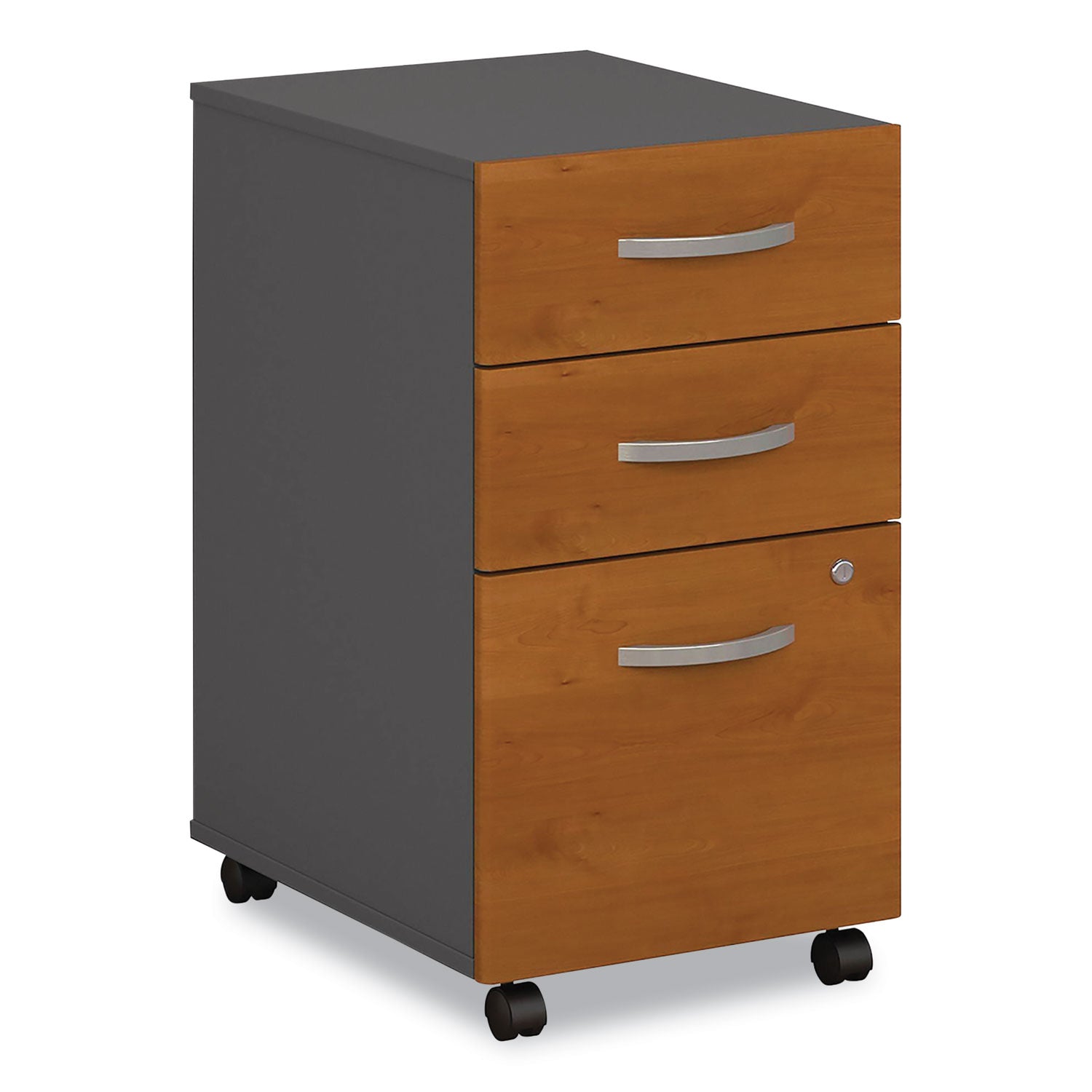 Series C Mobile Pedestal File, Left/Right, 3-Drawers: Box/Box/File, Legal/Letter/A4/A5, Cherry/Gray, 15.75" x 20.25" x 27.88