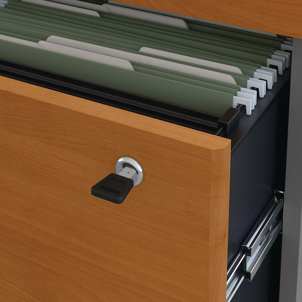 Series C Lateral File, 2 Legal/Letter/A4/A5-Size File Drawers, Natural Cherry/Graphite Gray, 35.75" x 23.38" x 29.88