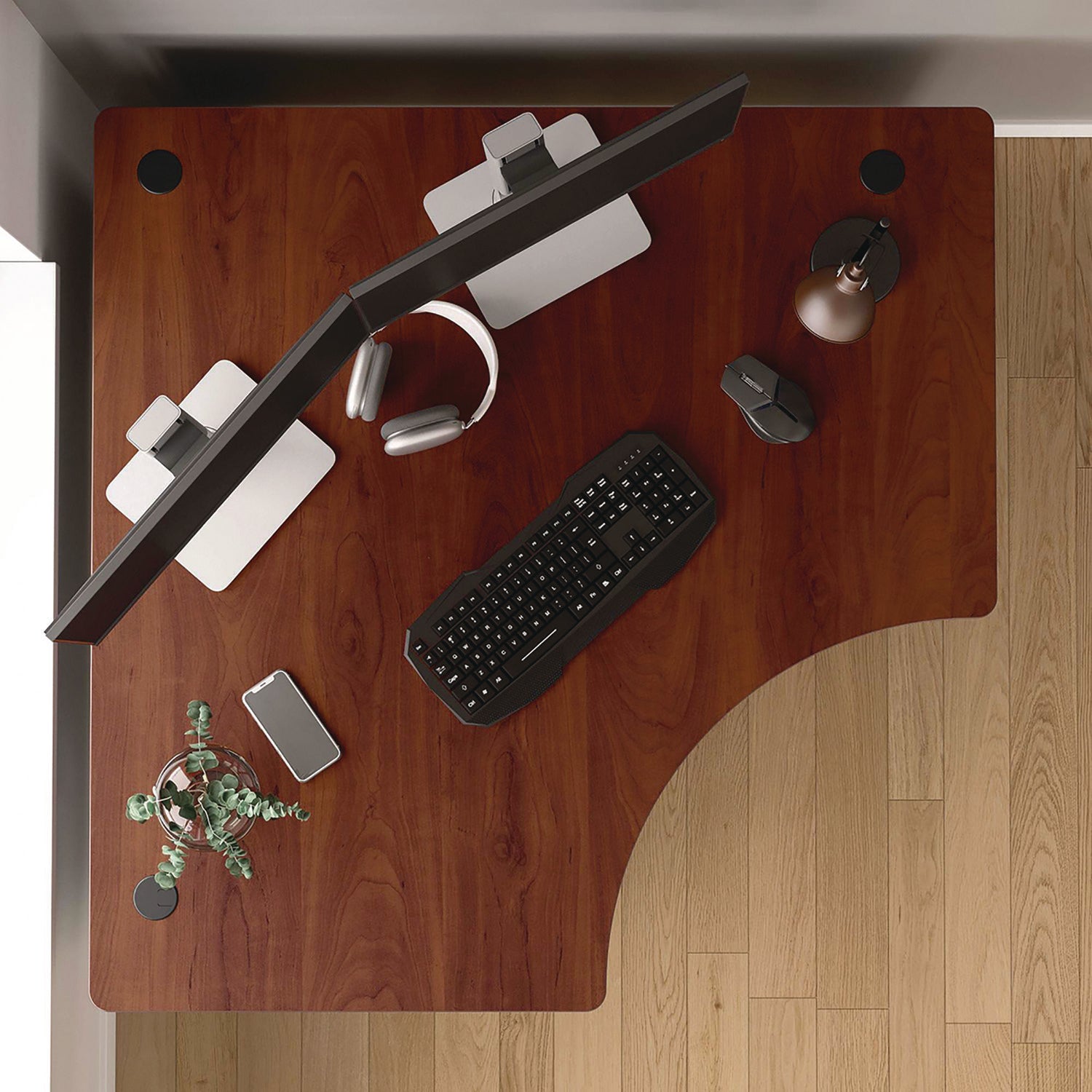 Bush - Series A Corner Desk, 47-1/4w x 47-1/4d x 29-7/8h, Hansen Cherry/Galaxy, Sold as 1 EA - 3