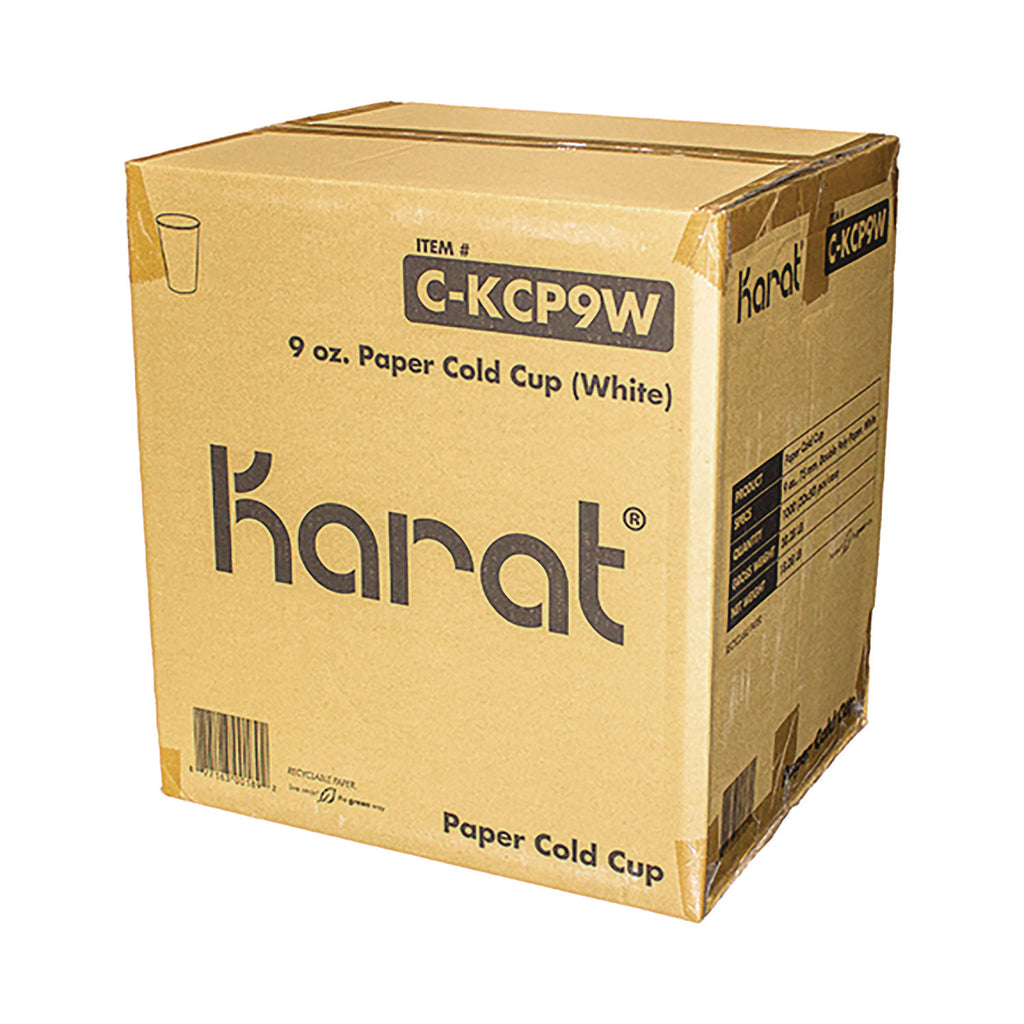 Double Poly Paper Cold Cups, 9 oz, White, 1,000/Carton