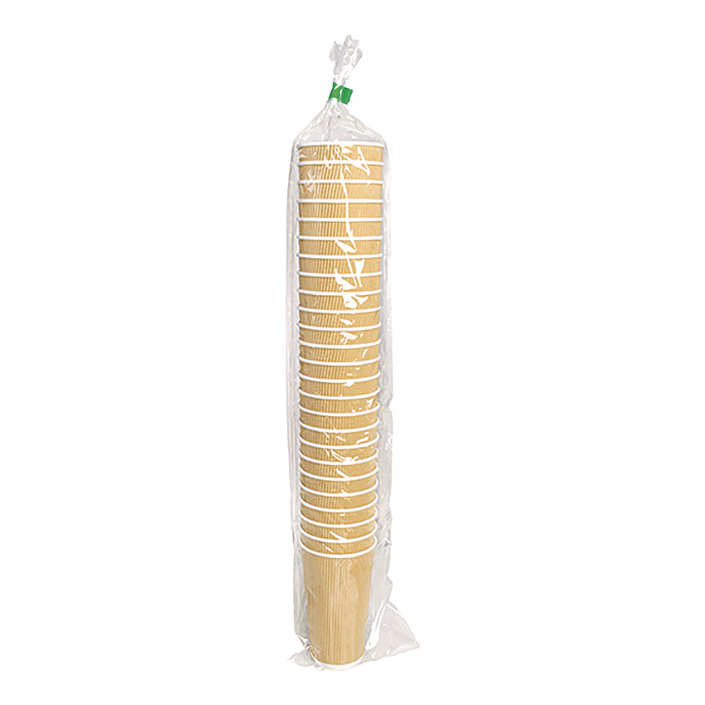 Ripple Hot Cups, 20 oz, Kraft/White, 500/Carton