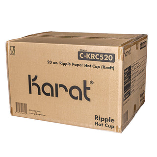 Ripple Hot Cups, 20 oz, Kraft/White, 500/Carton