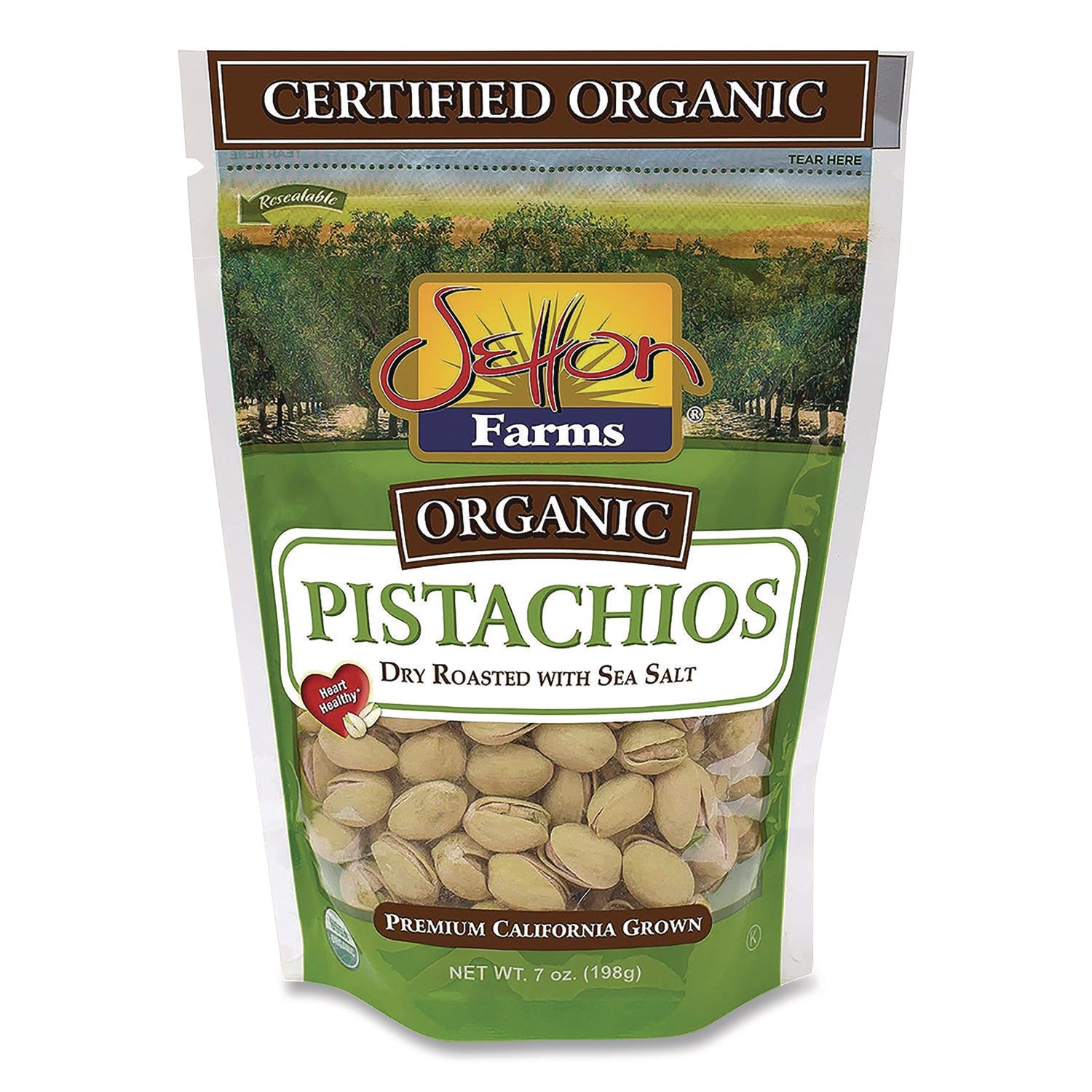 organic-pistachios-dry-roasted-with-sea-salt-7-oz-bag-12-carton_sef5182 - 1