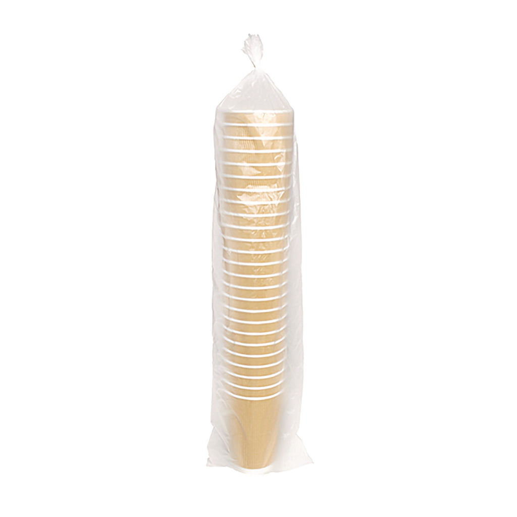Ripple Hot Cups, 16 oz, Kraft/White, 500/Carton