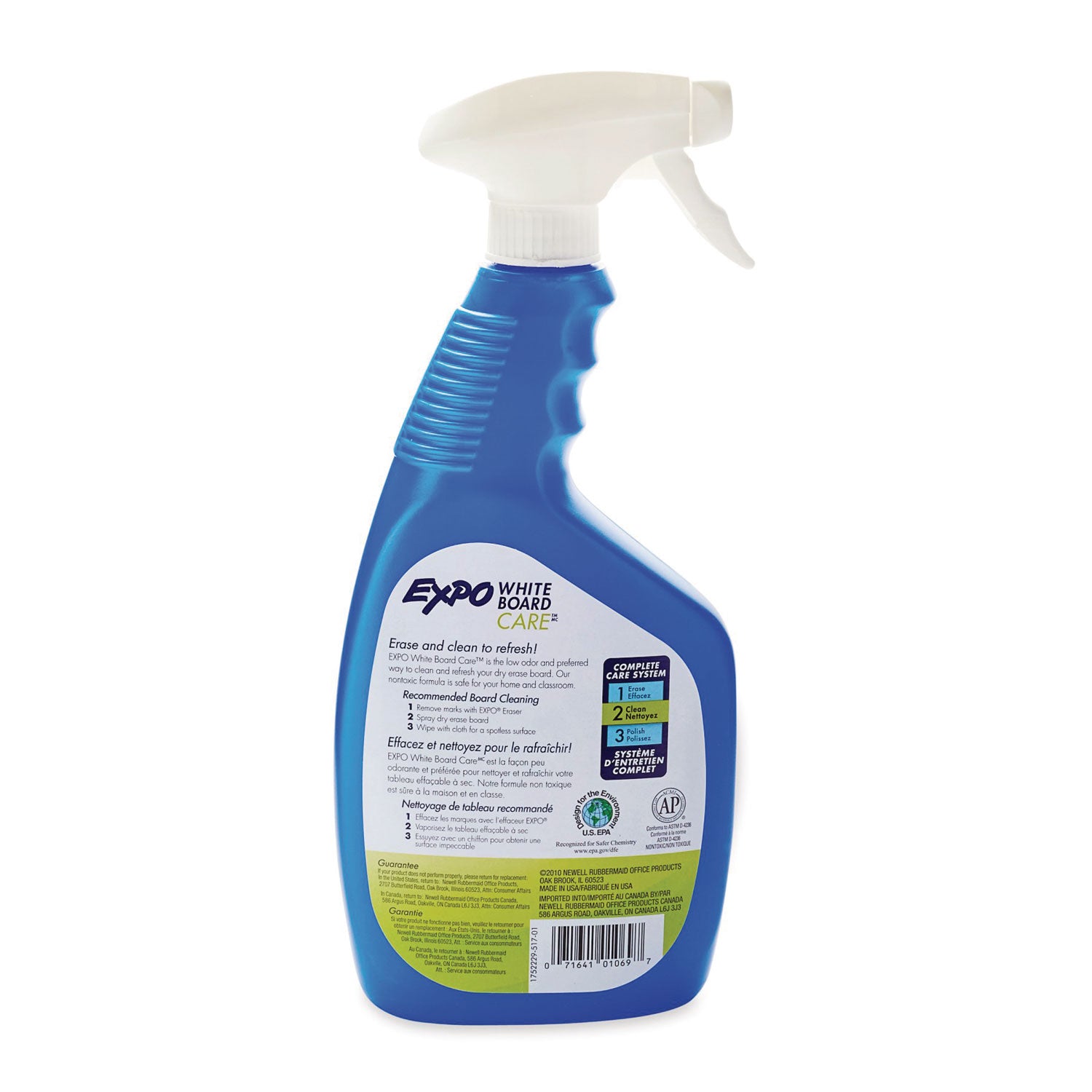 White Board CARE Dry Erase Surface Cleaner, 22 oz Spray Bottle - 