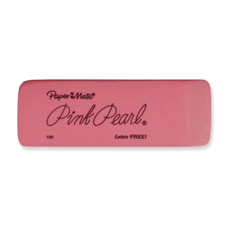 Pink Pearl Eraser, For Pencil Marks, Rectangular Block, Medium, Pink, 24/Box - 